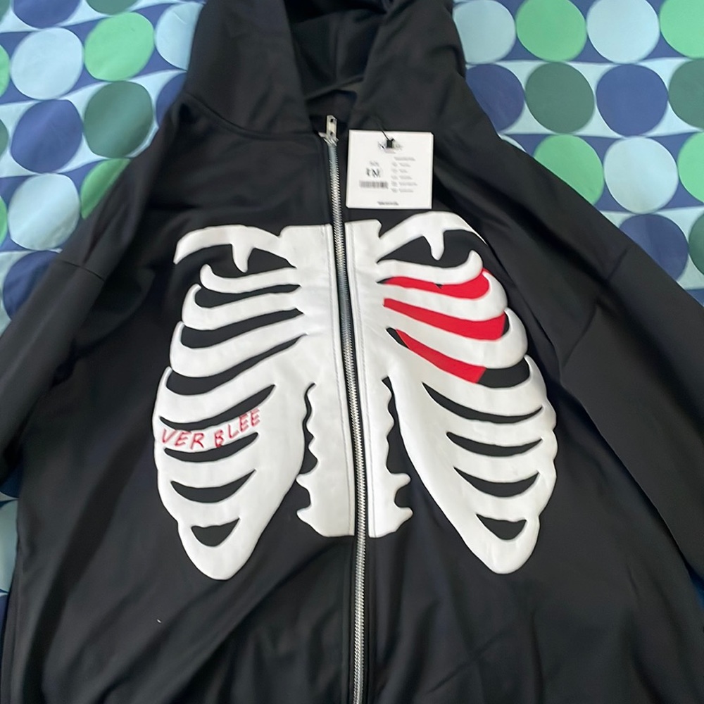 Skeleton zip up hoodie